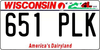 WI license plate 651PLK