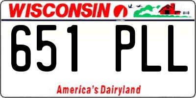 WI license plate 651PLL