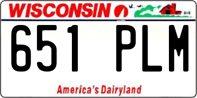 WI license plate 651PLM