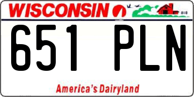 WI license plate 651PLN