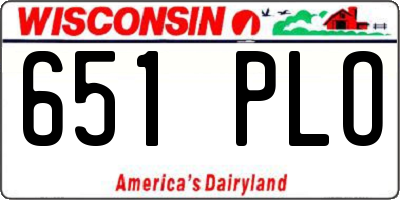 WI license plate 651PLO