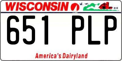 WI license plate 651PLP