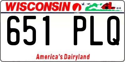 WI license plate 651PLQ