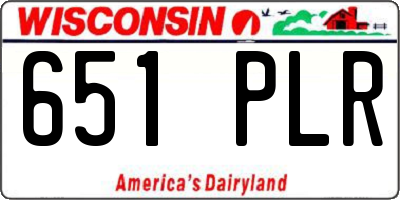 WI license plate 651PLR