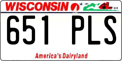 WI license plate 651PLS