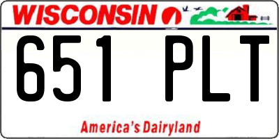 WI license plate 651PLT