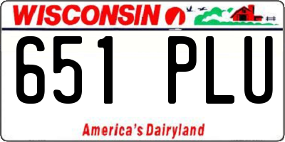 WI license plate 651PLU