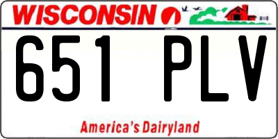 WI license plate 651PLV