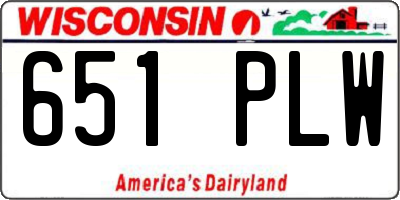 WI license plate 651PLW