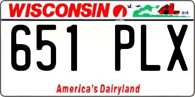 WI license plate 651PLX