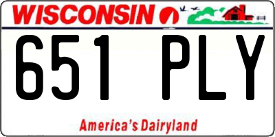WI license plate 651PLY