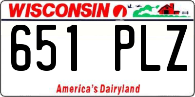 WI license plate 651PLZ