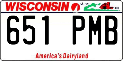 WI license plate 651PMB