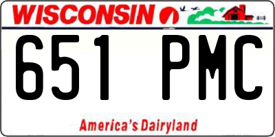 WI license plate 651PMC