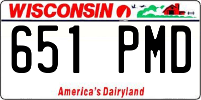 WI license plate 651PMD
