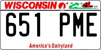 WI license plate 651PME