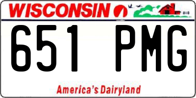 WI license plate 651PMG