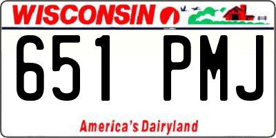 WI license plate 651PMJ