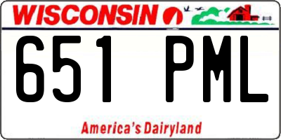 WI license plate 651PML