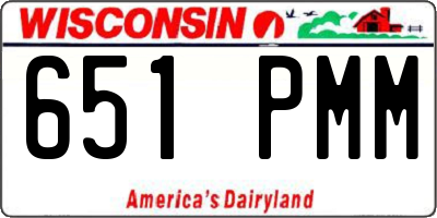 WI license plate 651PMM
