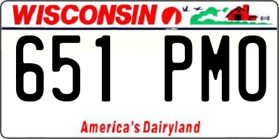 WI license plate 651PMO