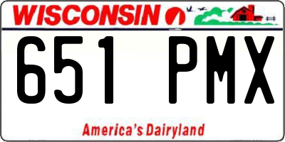 WI license plate 651PMX