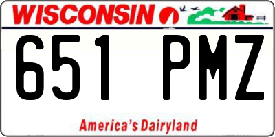 WI license plate 651PMZ