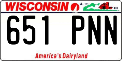 WI license plate 651PNN