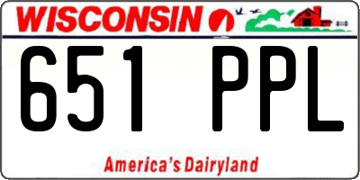 WI license plate 651PPL