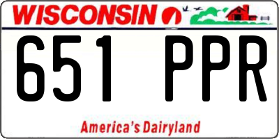 WI license plate 651PPR
