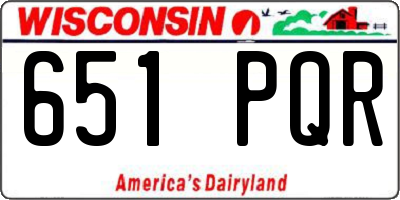 WI license plate 651PQR