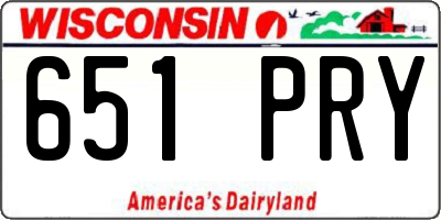 WI license plate 651PRY