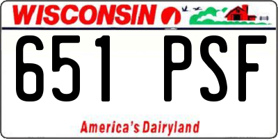 WI license plate 651PSF
