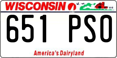 WI license plate 651PSO