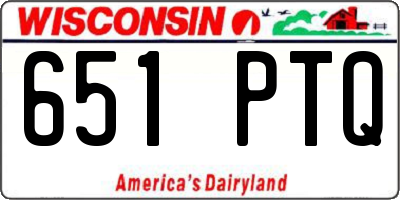 WI license plate 651PTQ