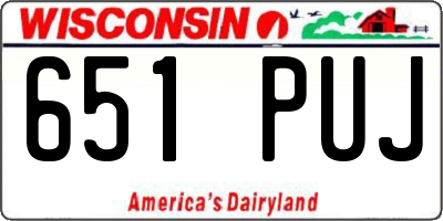 WI license plate 651PUJ