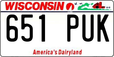 WI license plate 651PUK