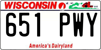 WI license plate 651PWY