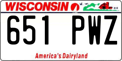 WI license plate 651PWZ