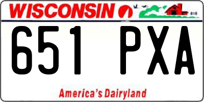 WI license plate 651PXA
