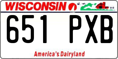 WI license plate 651PXB