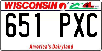 WI license plate 651PXC