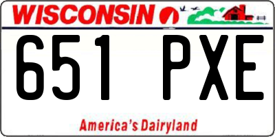WI license plate 651PXE