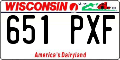 WI license plate 651PXF