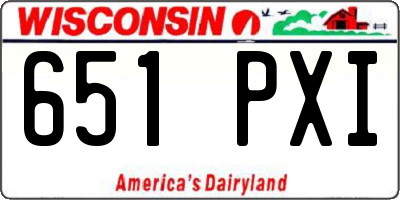 WI license plate 651PXI