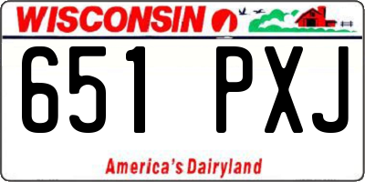 WI license plate 651PXJ