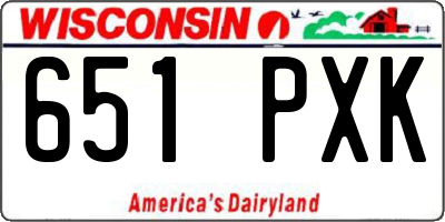 WI license plate 651PXK