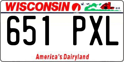 WI license plate 651PXL