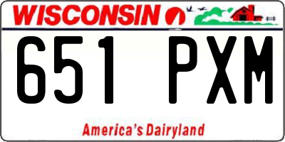 WI license plate 651PXM