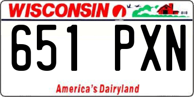 WI license plate 651PXN